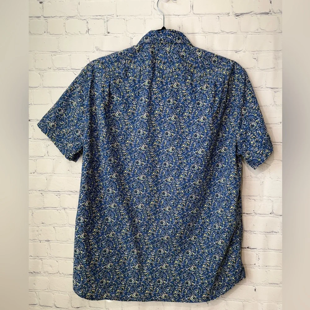 J.Crew size medium men’s short sleeve blue with florals button down